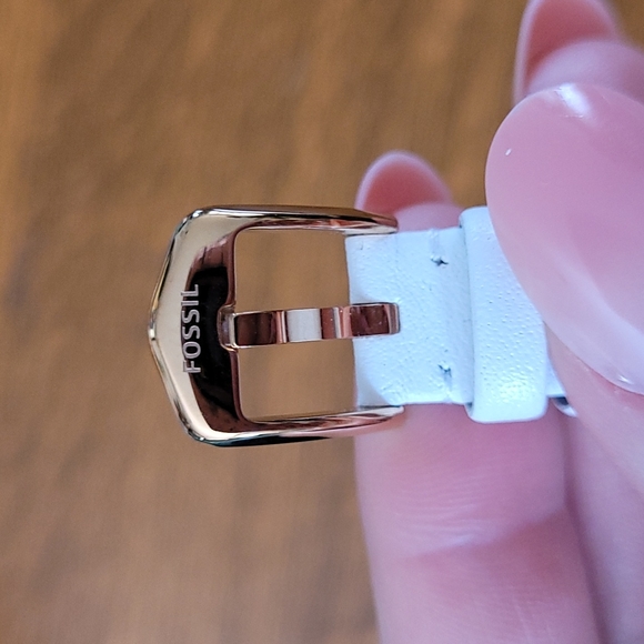 Fossil Jacqueline Date Leather Watch White & Rose Gold - Picture 5 of 12